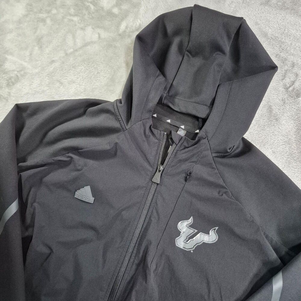 Adidas South Florida Bulls Jacket Mens XL Gray NCAA Mesh Full Zip Hooded Active